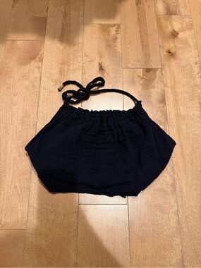 Free People Black Cropped Halter Top